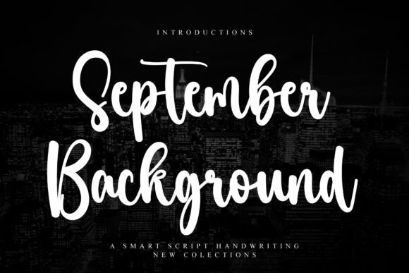 September Background Font